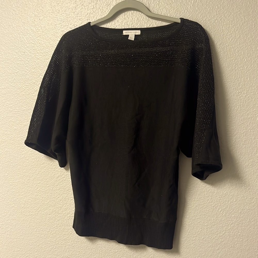 Black Sparkly Sweater Top